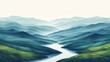 Minimalist Landscape of the Sacred Jordan River Generative AI