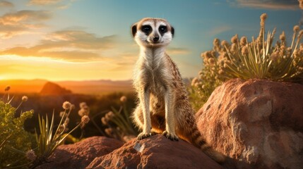 Wall Mural - meerkat on guard