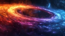 Black Hole Amid Colorful Galaxy
