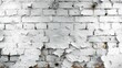 White painted old brick Wall panoramic background