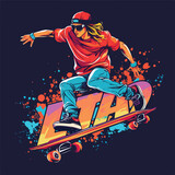 Fototapeta Młodzieżowe - Skateboard typography graphics. Concept for print p