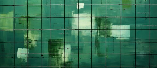 Poster - The buildings windows reflect a cityscape, showcasing azure skies, aqua waters, and a symmetrical pattern of tints and shades