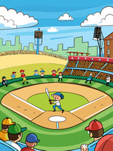 Baseball Background With A Player About To Pitch The Ball.