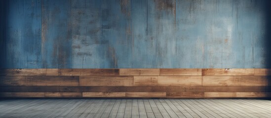 Poster - The empty room features a wooden wall and hardwood flooring, creating a warm and cozy atmosphere. The wood stain adds a touch of elegance to the rectangleshaped space