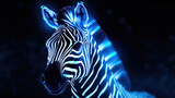 Fototapeta Dziecięca - Neon zebra: Abstract Digital Illustration

