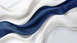 Elegant navy blue and white satin fabric waves for luxurious background. Abstract wavy pattern of silk or satin for business background. Smooth wavy navy blue and white material design.