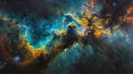 Wall Mural - Enigmatic nebulae swirls in a space backdrop