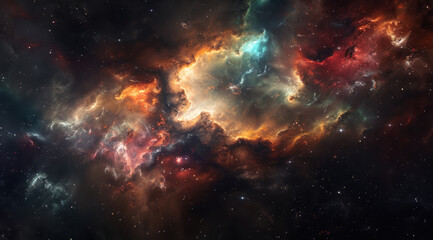 Wall Mural - vibrant cosmic clouds and stars in space