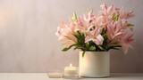 Fototapeta Tulipany - Pastel Perfumery: Aromatherapy Bliss pink lilies with Soft Colors