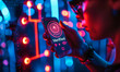 © Bartek - Futuristic facial recognition technology confirming identity with Verified notification in a neon-lit setting, representing biometric verification
