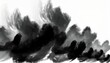 abstract black dark fog clouds on white background