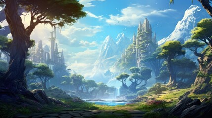 Sticker - Fantasy Landscape Game Art