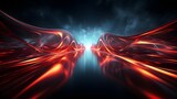 Fototapeta  - Fire red plazma motion lines. Car light trail effect illustration. Abstract laser beams