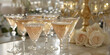 Champanhe borbulhante em taças elegantes