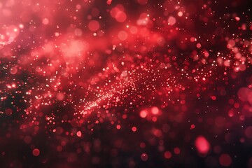 Wall Mural - Red tech particle bokeh background.
