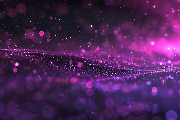 Wall Mural - Purple tech particle bokeh background.