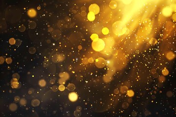 Wall Mural - Yellow tech particle bokeh background.