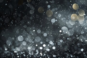 Wall Mural - Black tech particle bokeh background.