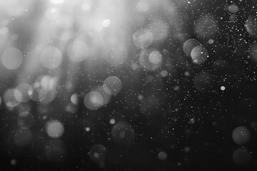 Wall Mural - Black tech particle bokeh background.