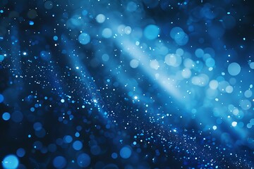 Wall Mural - Blue tech particle bokeh background.