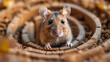 A rat navigating a maze with intelligence and focus, illustrating the animals problem-solving skills in a well-designed, engaging setup