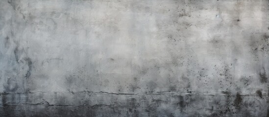 Poster - A close up of a gray concrete wall with a symmetrical pattern, contrasting with grass and natural landscape. Monochrome photography capturing the texture of the concrete