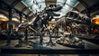 Eloquently Displayed Collection of Diverse Dinosaur Fossils in a Museum Exhibit