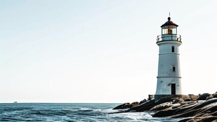 Wall Mural - lighthouse on the coast of the sea