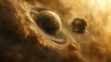 AI generated illustrations of science fiction in space, Celestial bodies