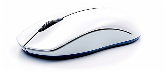 Fototapete - Modern Computer Mouse on a White Desk Workspace with Technology Accessories