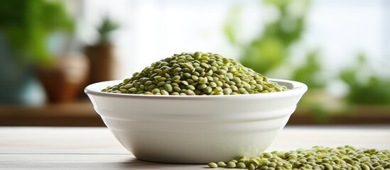 Canvas Print - Fresh Organic Green Peas Served in a Bowl on Rustic Wooden Table