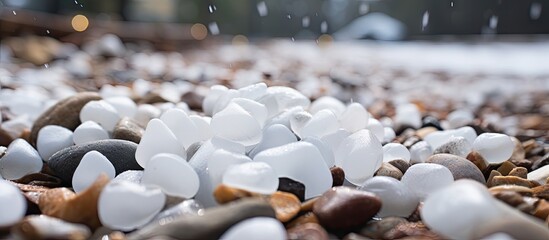 Poster - Tranquil Zen Garden with Curving Path of White and Brown Pebbles