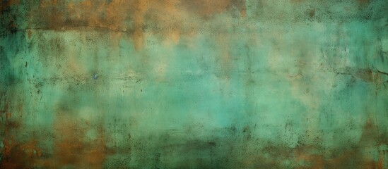Poster - Vibrant Green and Brown Abstract Artwork with Organic Shapes in Nature-inspired Color Palette