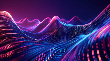 Poster - 3D rendering lines extending forward futuristic space passage background