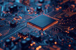 Digital data technology Ai analyze central CPU in interface circuit board AI Generation