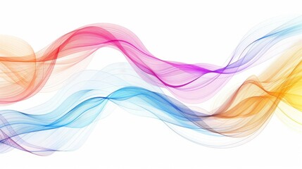 Wave of the many colored lines. Abstract wavy stripes on a white background isolated.