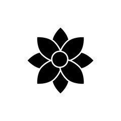 Aufkleber - Flower icon simple flat black illustration on white background..eps