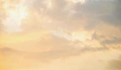 Wall Mural - Sunset sky. Abstract nature background. Dramatic blue with orange colorful clouds in twilight time.