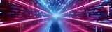 Fototapeta Zwierzęta - Futuristic Neon Light Tunnel: A Vibrant Path to Innovation