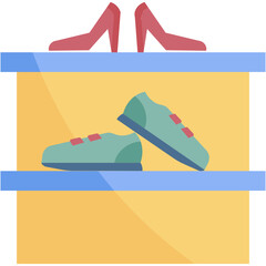 Sticker - Shoe Display Illustration