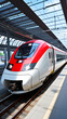 Rapid Movement: The DB (Deutsche Bahn) Train in a Modern Station Displaying Efficiency and Superior German Engineering