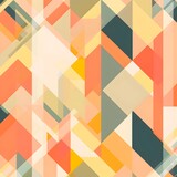 Fototapeta  - Abstract Geometric Pattern in Pastel Shades: A Modern Midcentury Design