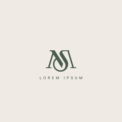 Fototapete - Modern unique letter MS SM logo icon design template elements