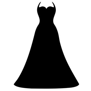 silhouette of a bride in dress