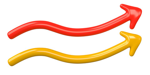 Poster - 3D Curved Arrow Isolated on transparent background.