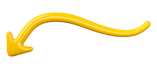 Poster - 3D Curved Arrow Isolated on transparent background.