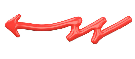 Poster - 3D Red Curved Arrow Isolated on transparent background.