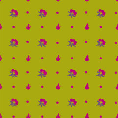 Wall Mural - Flowers and leaves seamless pattern or background