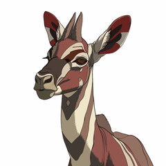 Sticker - okapi white background