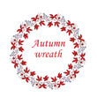 Autumn wreath with Five-leaved ivy, or Virginia creeper